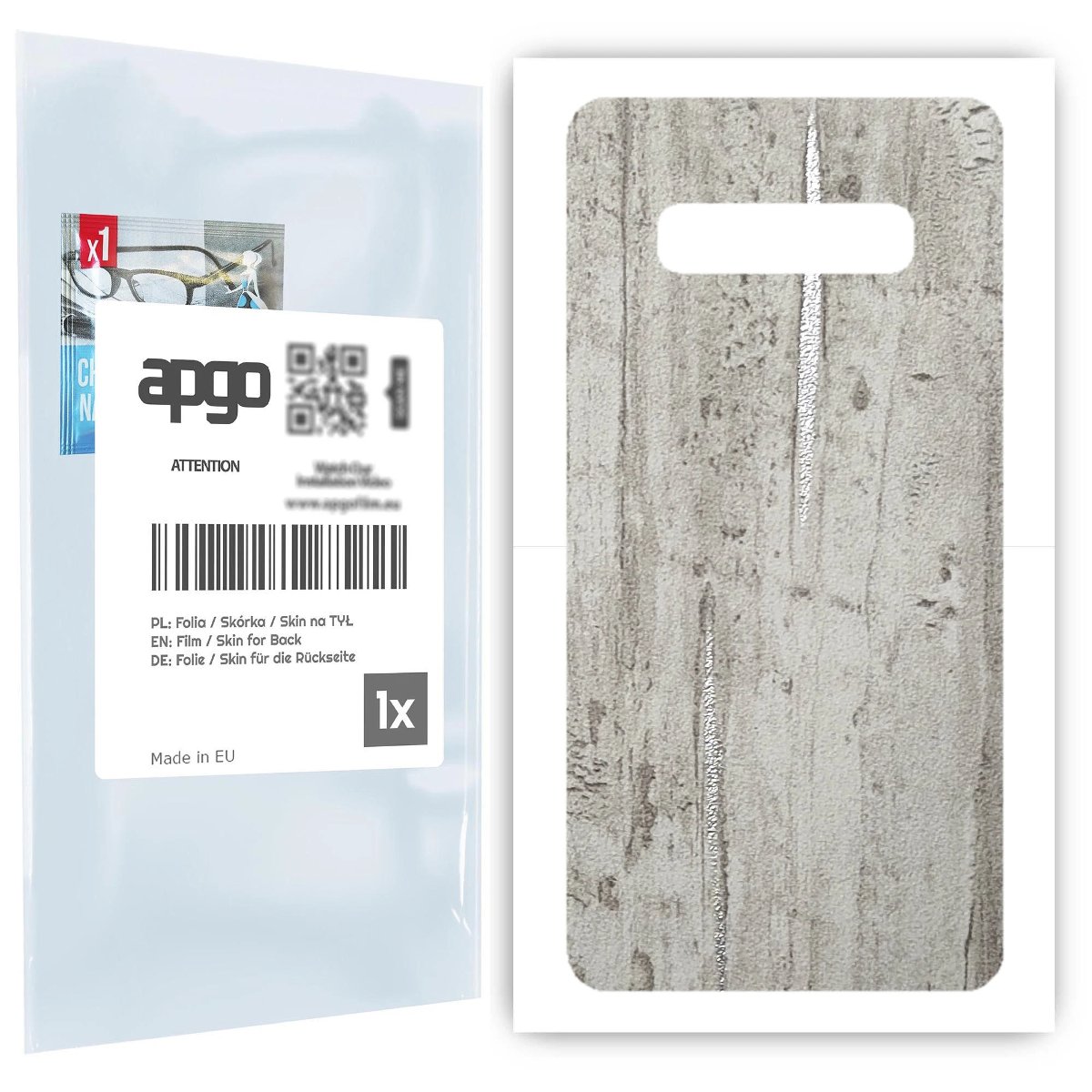 Folia naklejka skórka strukturalna na TYŁ do Samsung Galaxy S10+ -  Beton Srebrne Paski - apgo SKINS