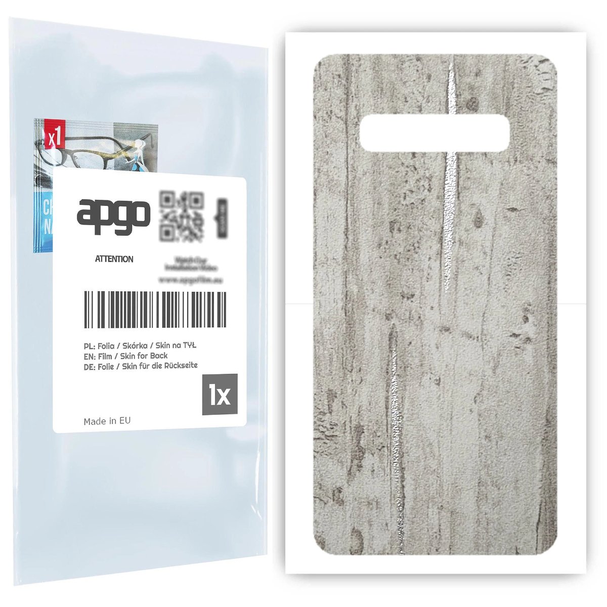 Folia naklejka skórka strukturalna na TYŁ do Samsung Galaxy S10 -  Beton Srebrne Paski - apgo SKINS