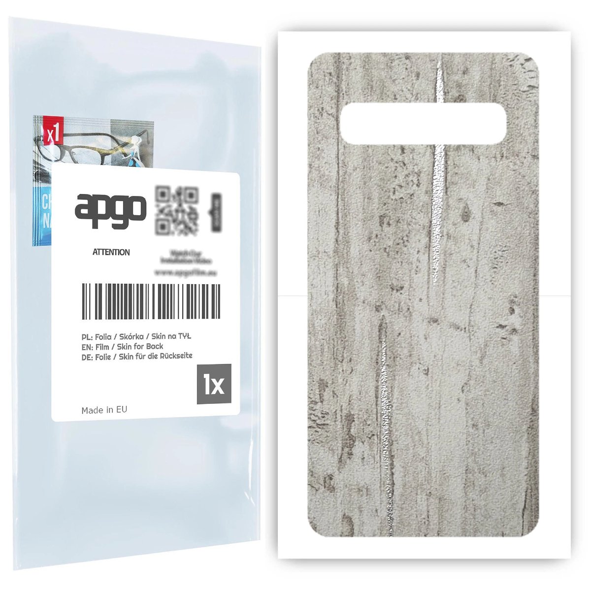 Folia naklejka skórka strukturalna na TYŁ do Samsung Galaxy S10 5G -  Beton Srebrne Paski - apgo SKINS