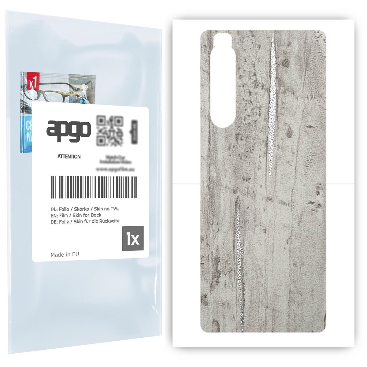 Folia naklejka skórka strukturalna na TYŁ do Sony Xperia 1 II -  Beton Srebrne Paski - apgo SKINS