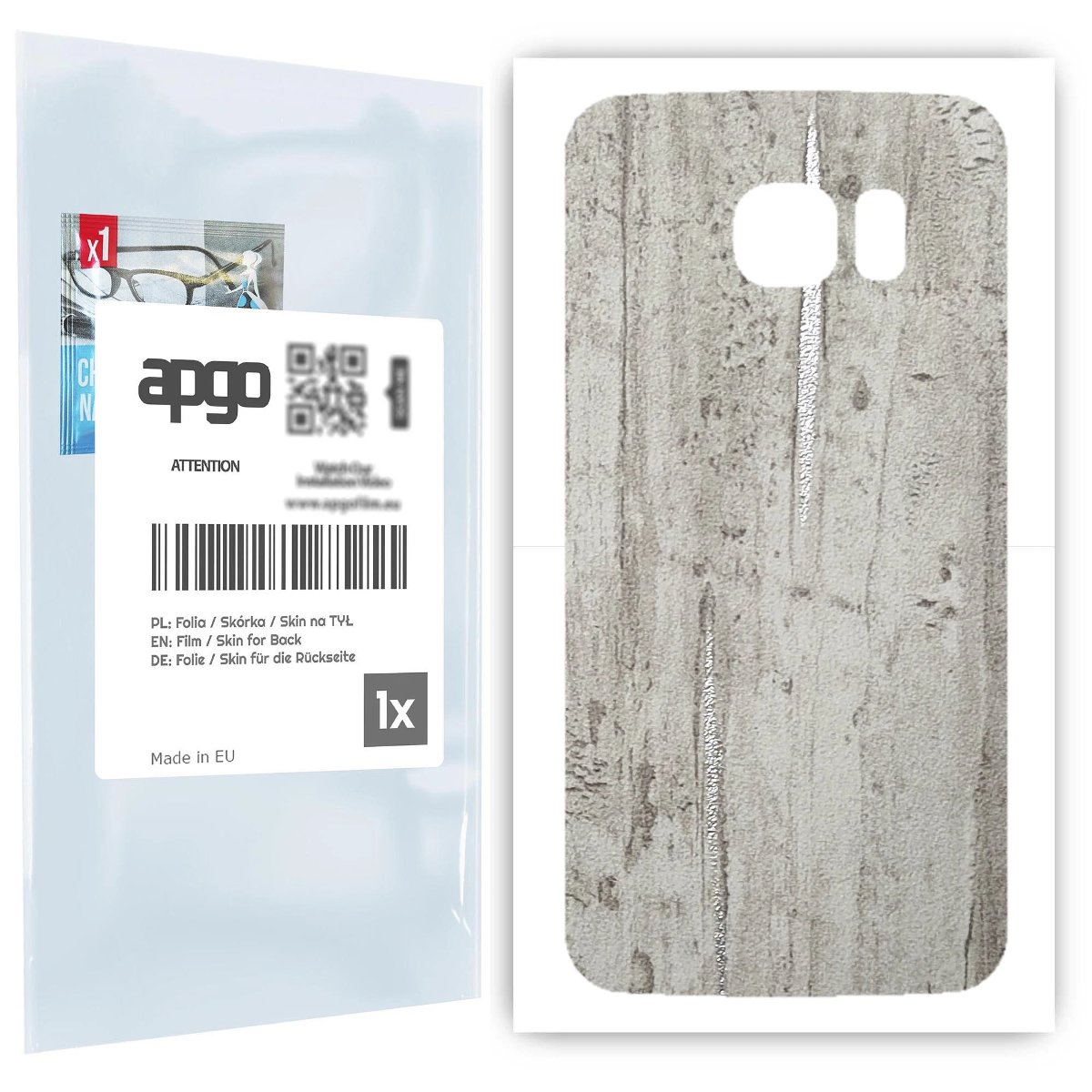 Folia naklejka skórka strukturalna na TYŁ do Samsung Galaxy S6 Edge SM-G925F -  Beton Srebrne Paski - apgo SKINS