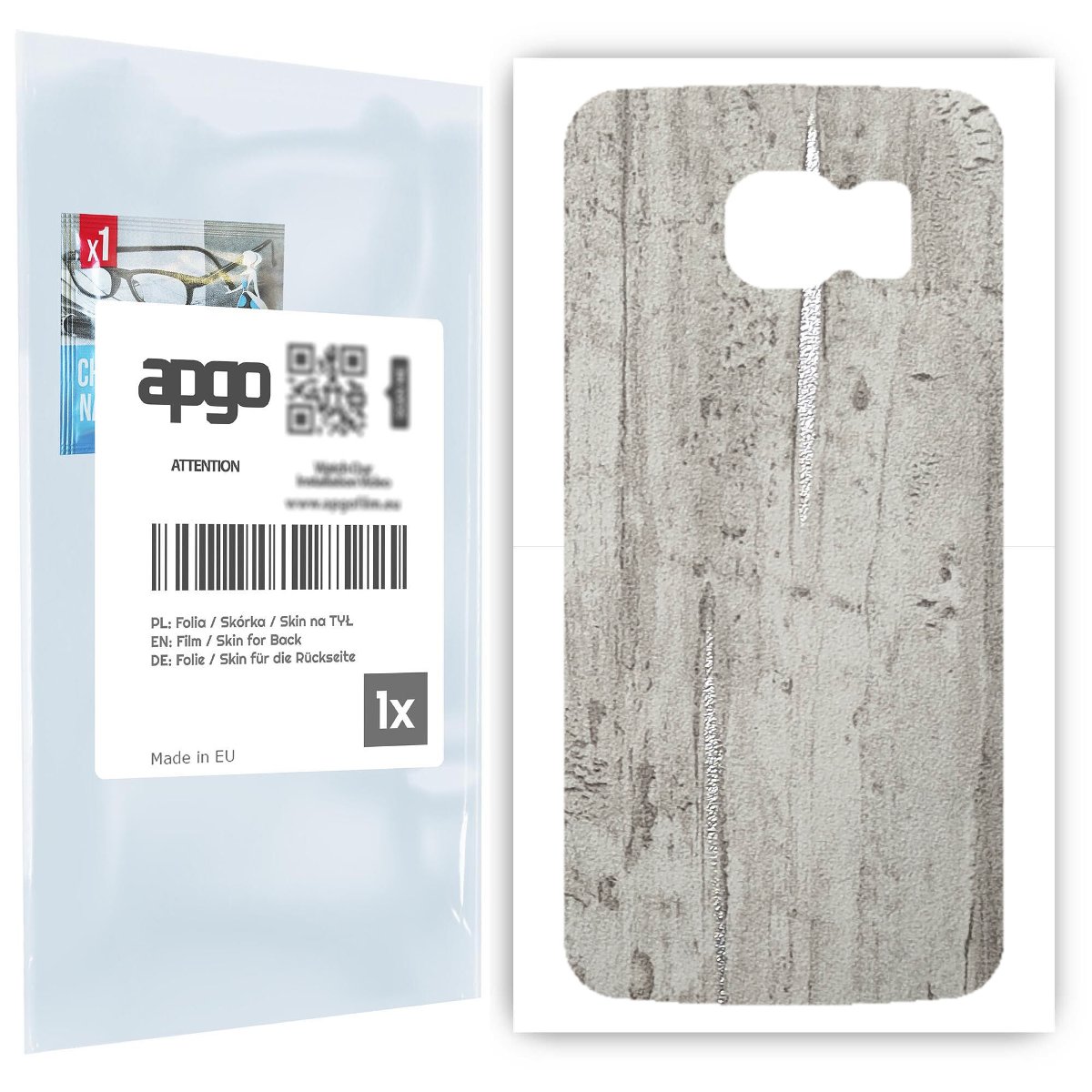 Folia naklejka skórka strukturalna na TYŁ do Samsung Galaxy S6 G920 -  Beton Srebrne Paski - apgo SKINS