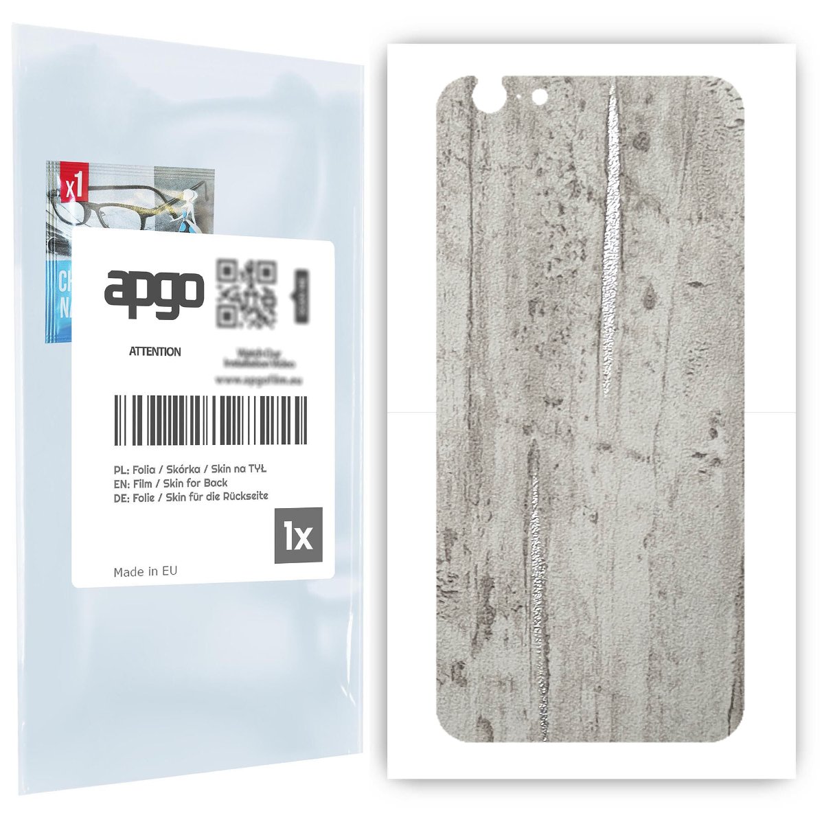 Folia naklejka skórka strukturalna na TYŁ do Apple iPhone 6s -  Beton Srebrne Paski - apgo SKINS