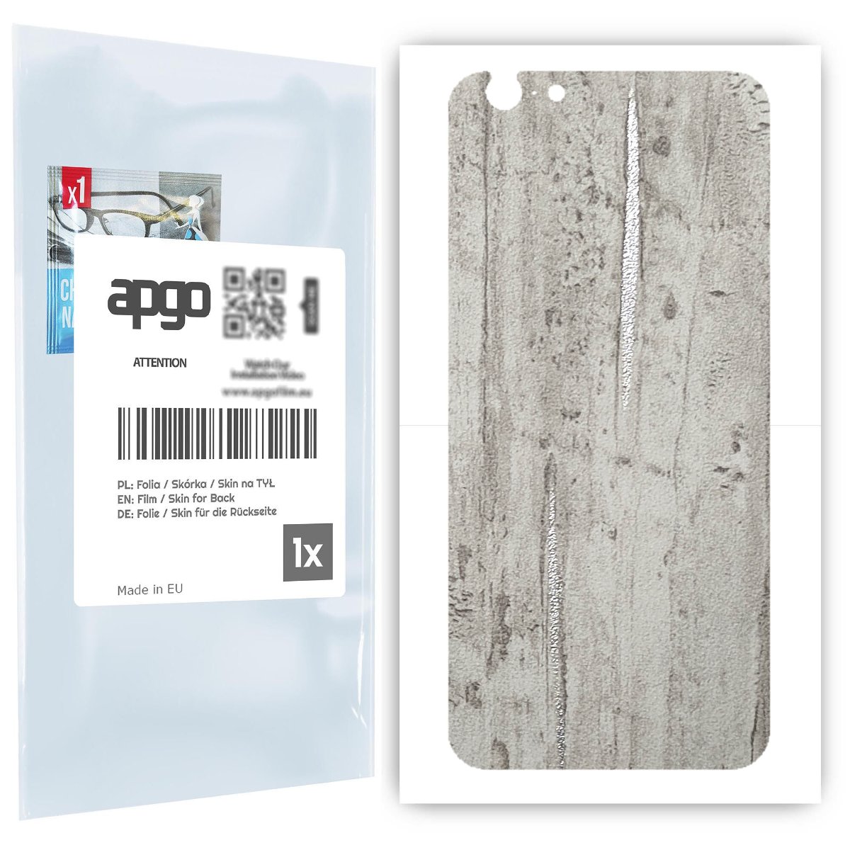 Folia naklejka skórka strukturalna na TYŁ do Apple iPhone 6 -  Beton Srebrne Paski - apgo SKINS