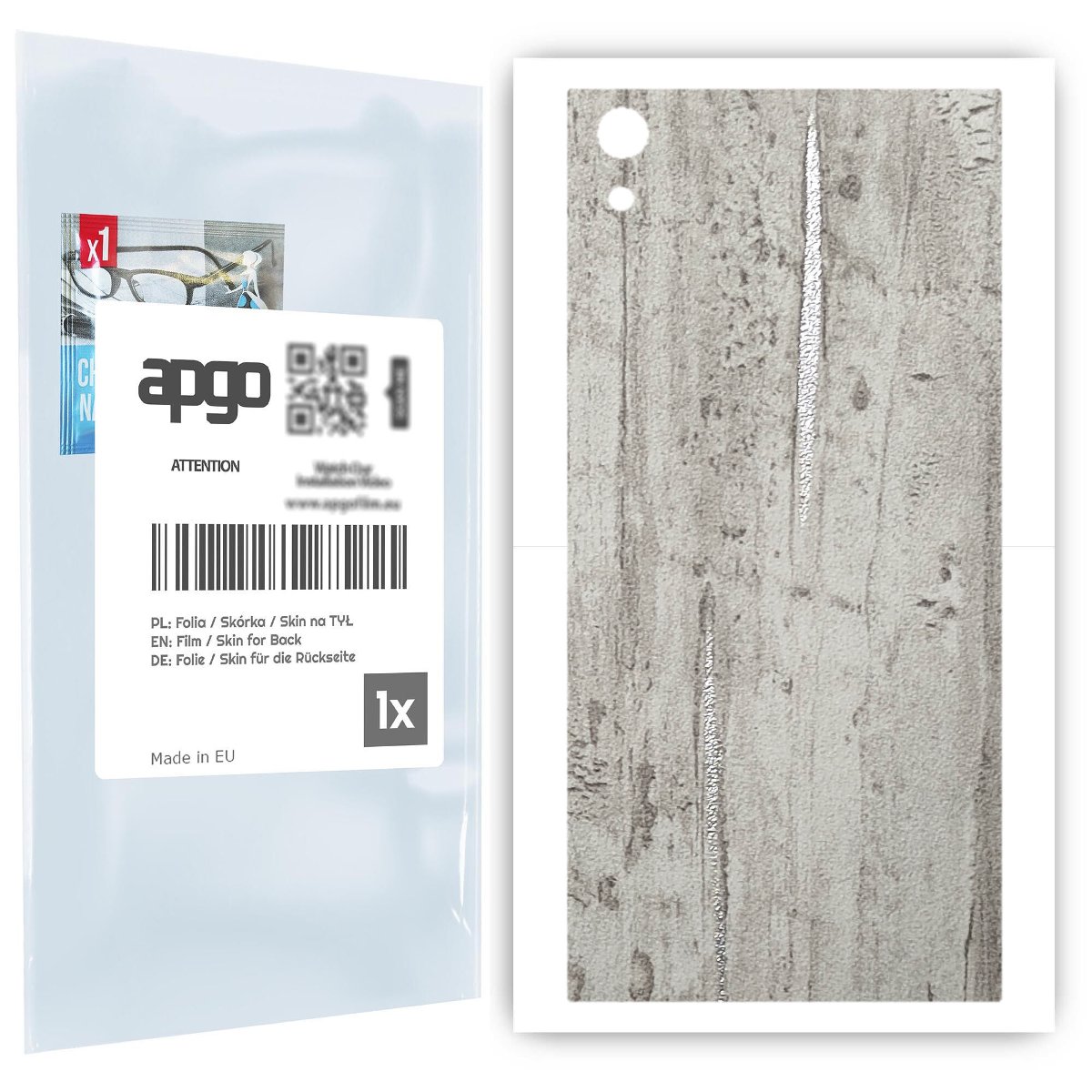 Folia naklejka skórka strukturalna na TYŁ do Sony Xperia XA1 Ultra -  Beton Srebrne Paski - apgo SKINS