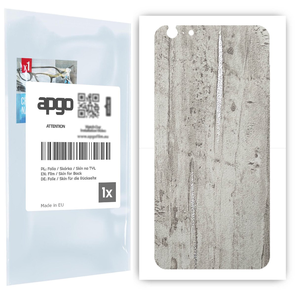 Folia naklejka skórka strukturalna na TYŁ do Apple iPhone 6s Plus -  Beton Srebrne Paski - apgo SKINS