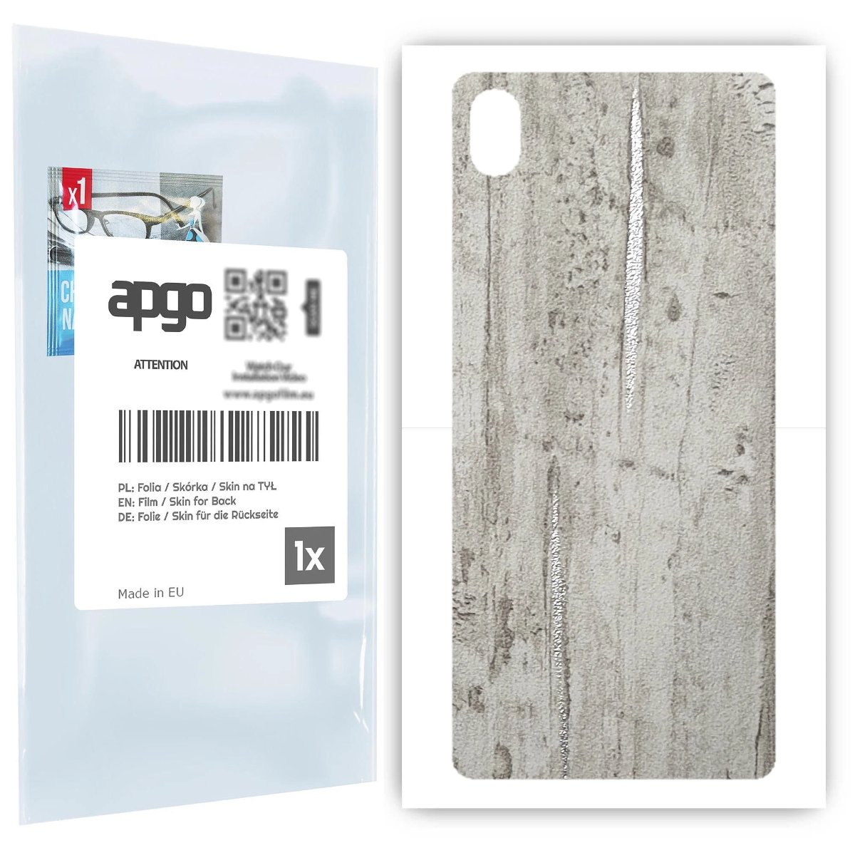 Folia naklejka skórka strukturalna na TYŁ do Sony Xperia L3 -  Beton Srebrne Paski - apgo SKINS