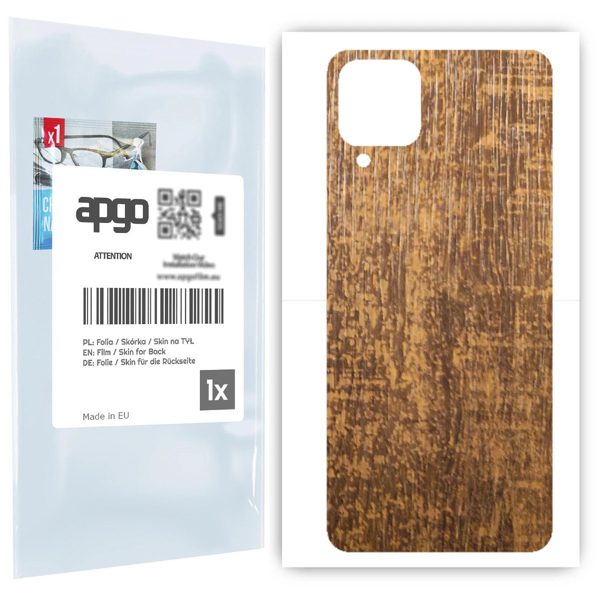 Folia naklejka skórka strukturalna na TYŁ do Samsung Galaxy A12 -  Drewno Dąb Stary - apgo SKINS