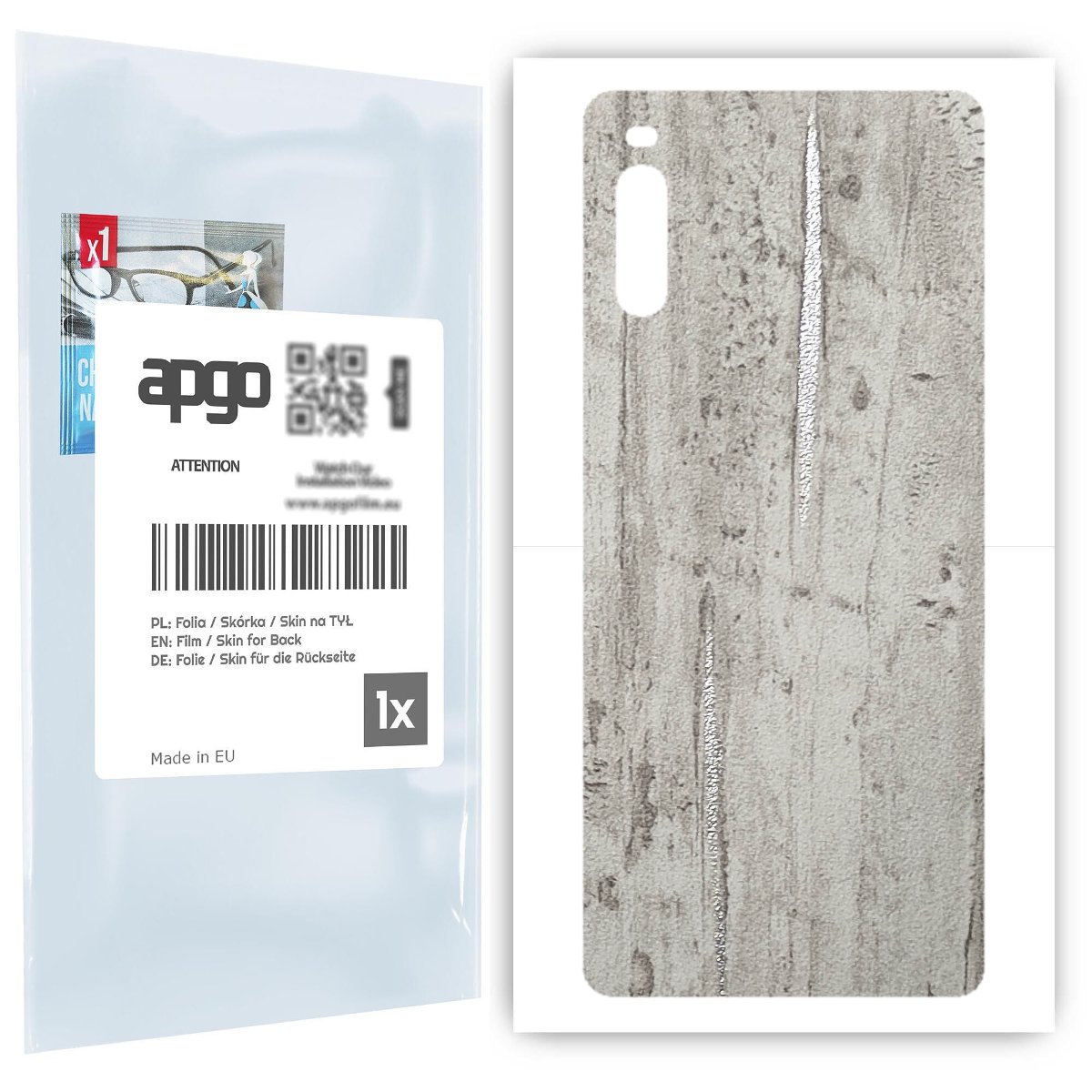 Folia naklejka skórka strukturalna na TYŁ do Sony Xperia L4 -  Beton Srebrne Paski - apgo SKINS