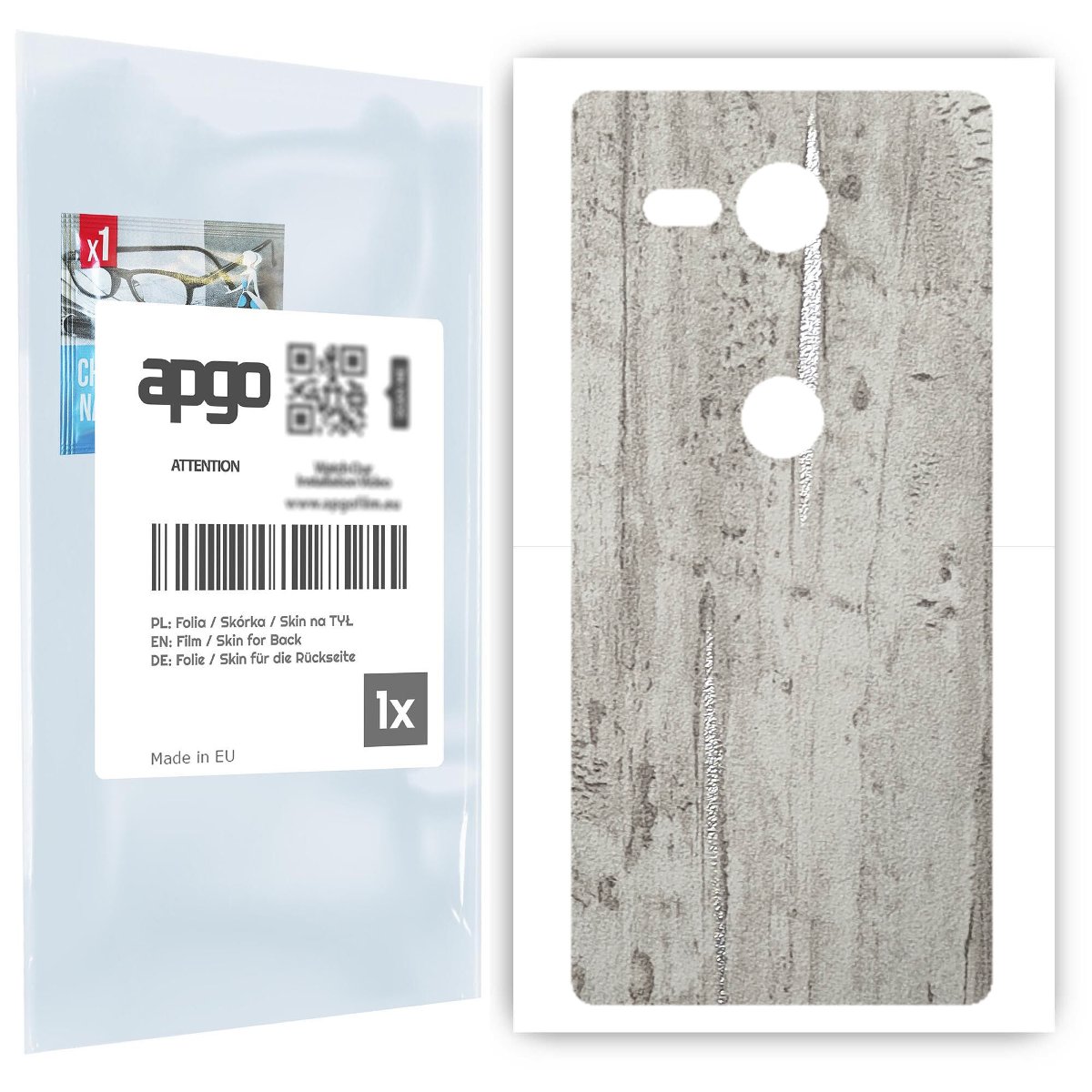 Folia naklejka skórka strukturalna na TYŁ do Sony Xperia XZ2 Compact -  Beton Srebrne Paski - apgo SKINS