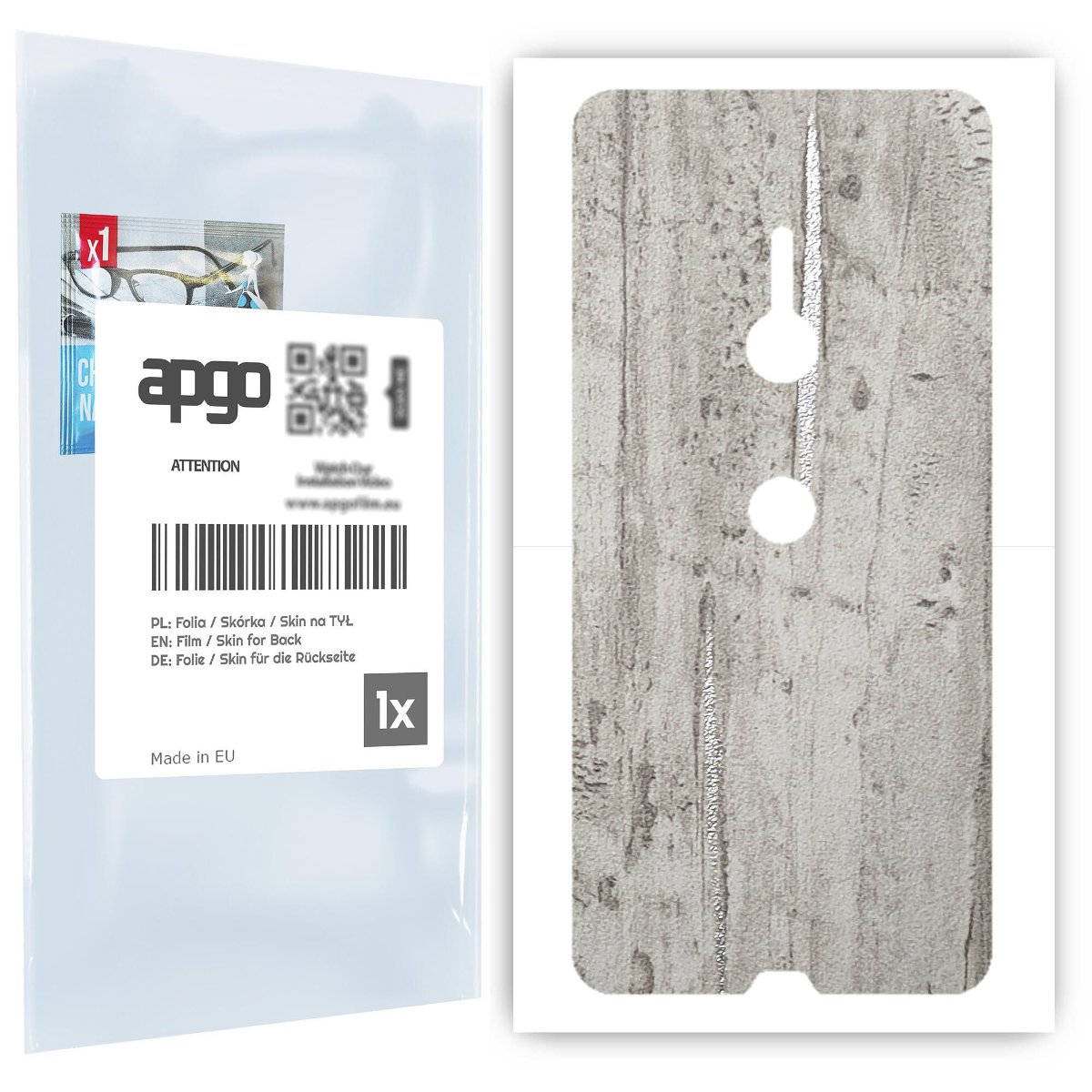 Folia naklejka skórka strukturalna na TYŁ do Sony Xperia XZ3 -  Beton Srebrne Paski - apgo SKINS