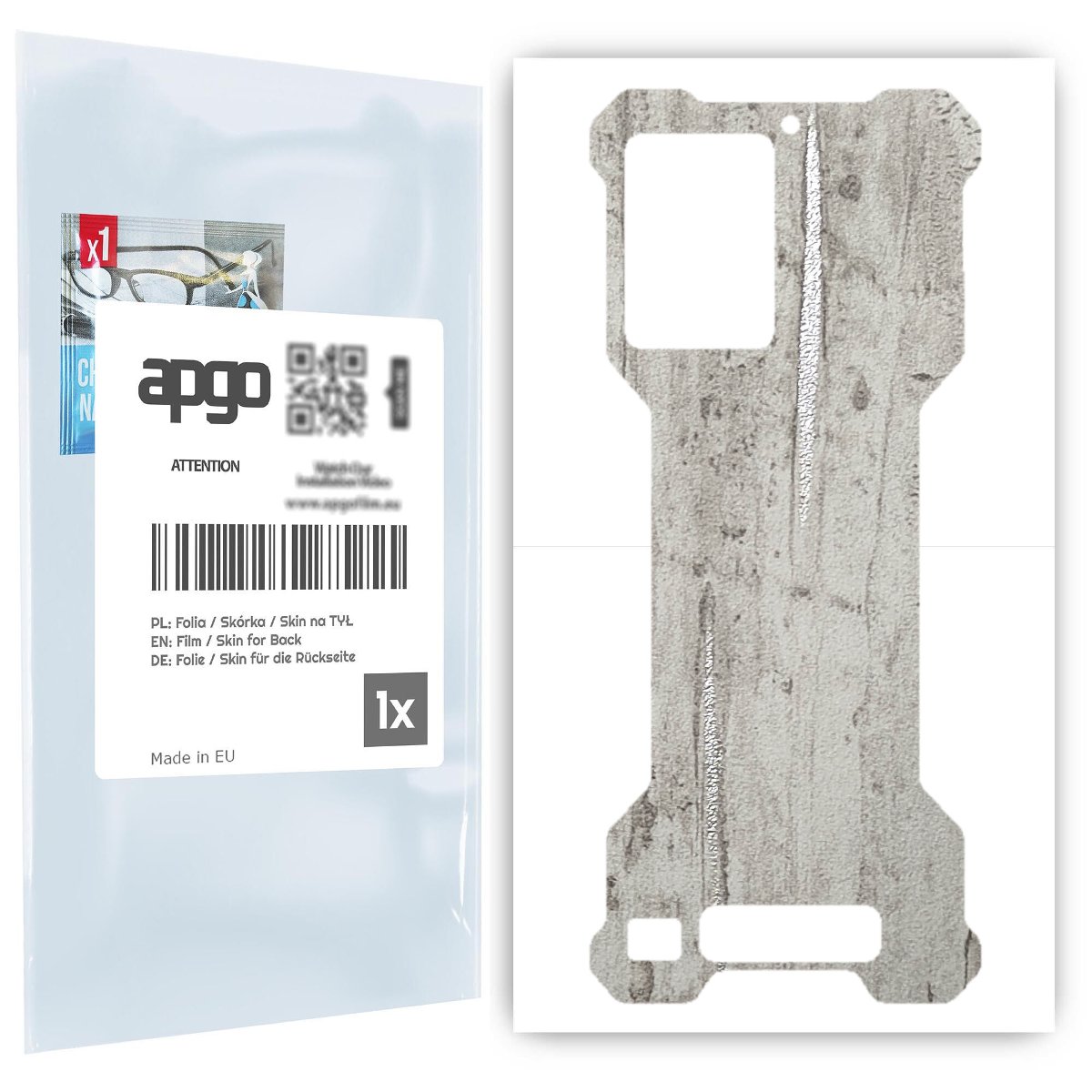 Folia naklejka skórka strukturalna na TYŁ do Oukitel WP10 -  Beton Srebrne Paski - apgo SKINS