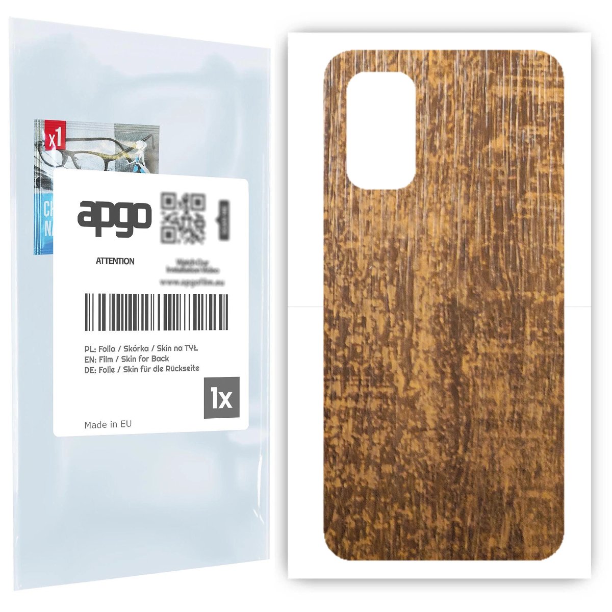 Folia naklejka skórka strukturalna na TYŁ do Xiaomi Redmi 9T -  Drewno Dąb Stary - apgo SKINS