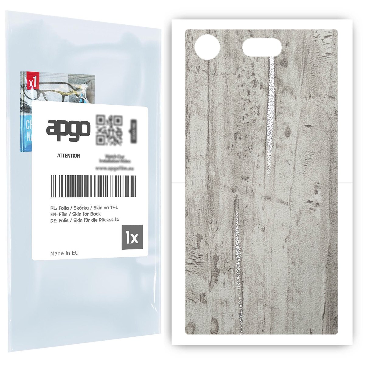 Folia naklejka skórka strukturalna na TYŁ do Sony Xperia XZ1 Compact -  Beton Srebrne Paski - apgo SKINS