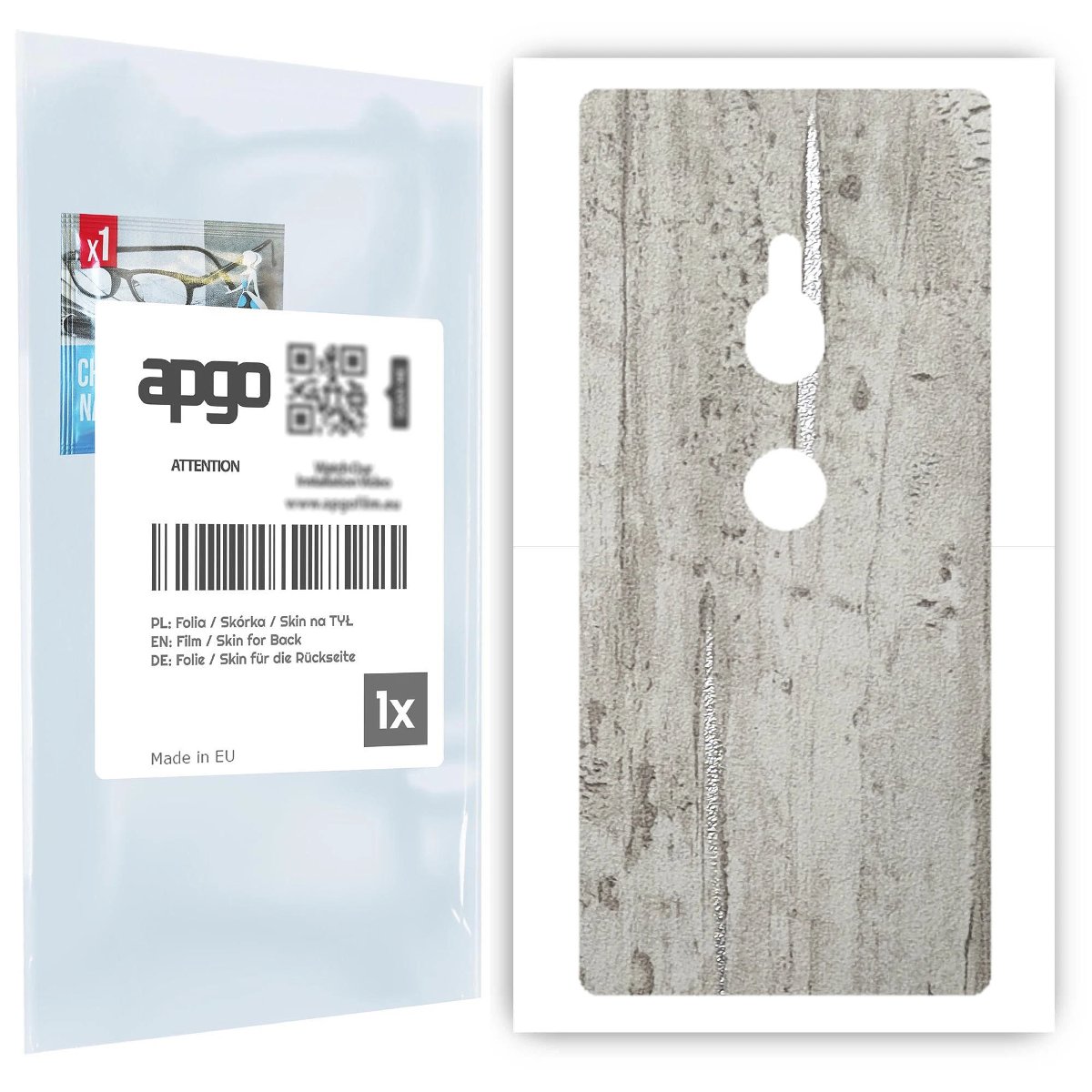 Folia naklejka skórka strukturalna na TYŁ do Sony Xperia XZ2 -  Beton Srebrne Paski - apgo SKINS