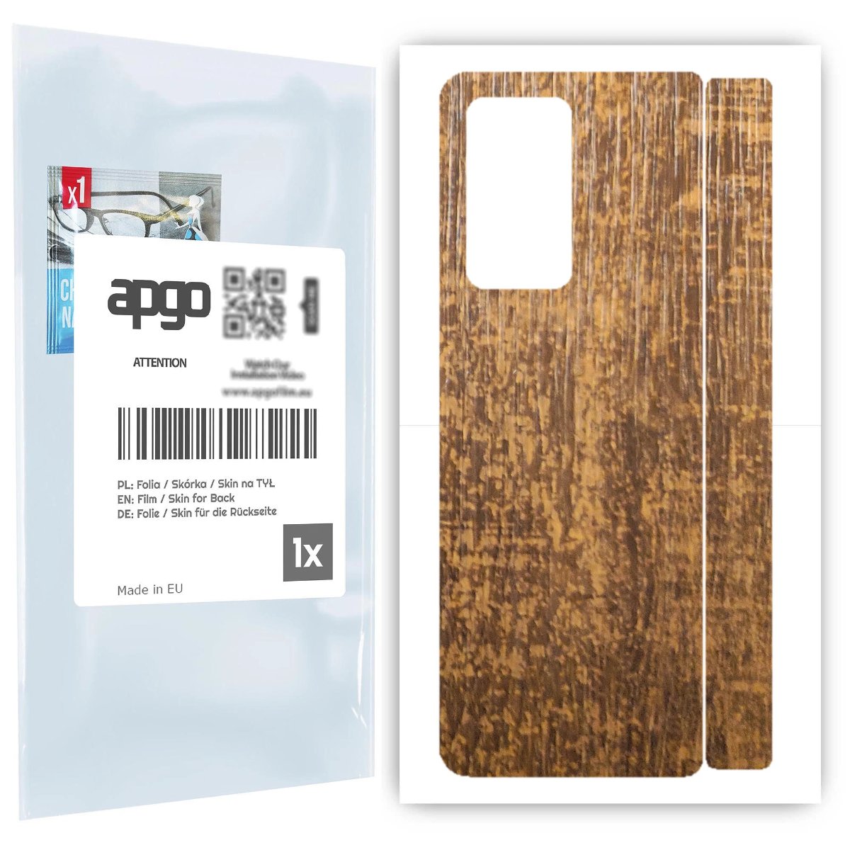 Folia naklejka skórka strukturalna na TYŁ do Samsung Galaxy Z Fold 2 -  Drewno Dąb Stary - apgo SKINS