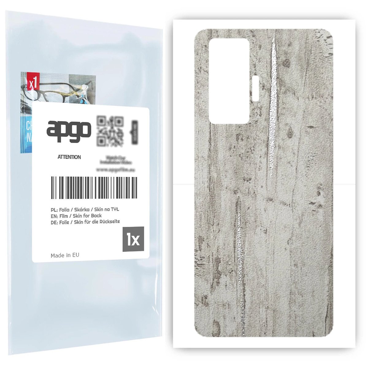 Folia naklejka skórka strukturalna na TYŁ do Vivo X51 5G -  Beton Srebrne Paski - apgo SKINS
