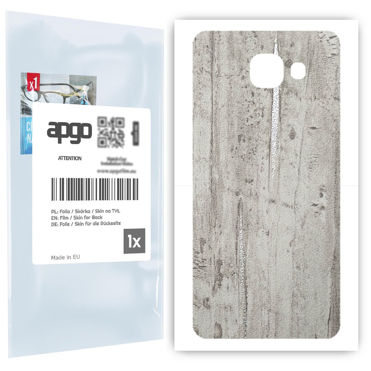 Folia naklejka skórka strukturalna na TYŁ do Samsung Galaxy A5 (2016) -  Beton Srebrne Paski - apgo SKINS