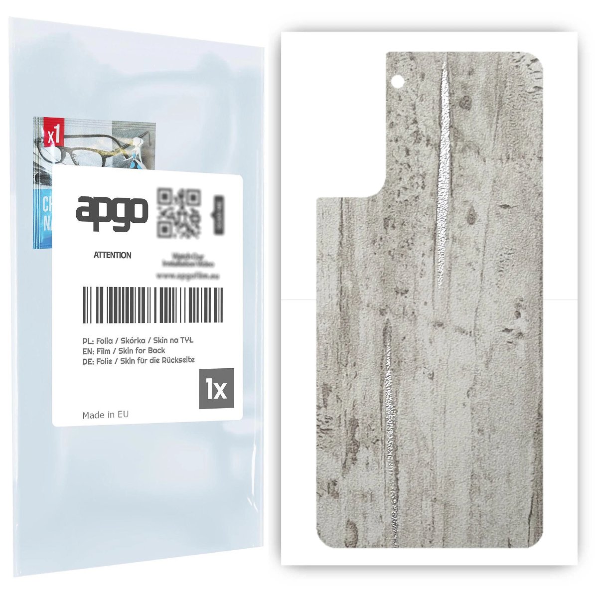 Folia naklejka skórka strukturalna na TYŁ do Samsung Galaxy S21+ 5G -  Beton Srebrne Paski - apgo SKINS