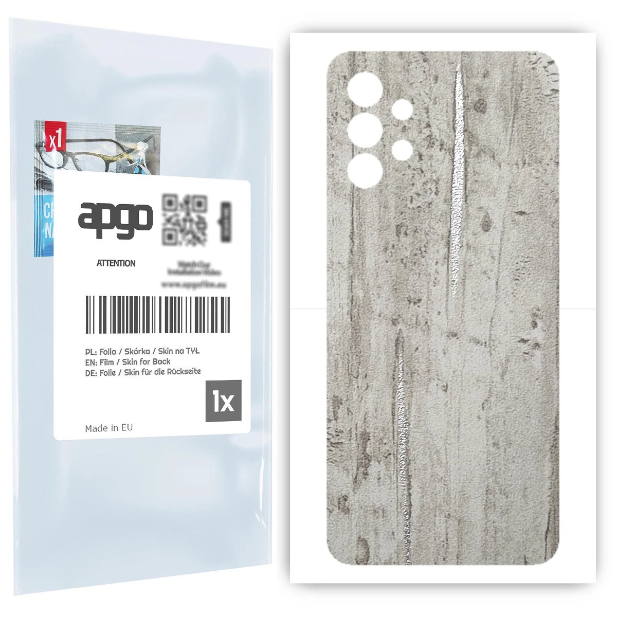 Folia naklejka skórka strukturalna na TYŁ do Samsung Galaxy A32 5G -  Beton Srebrne Paski - apgo SKINS