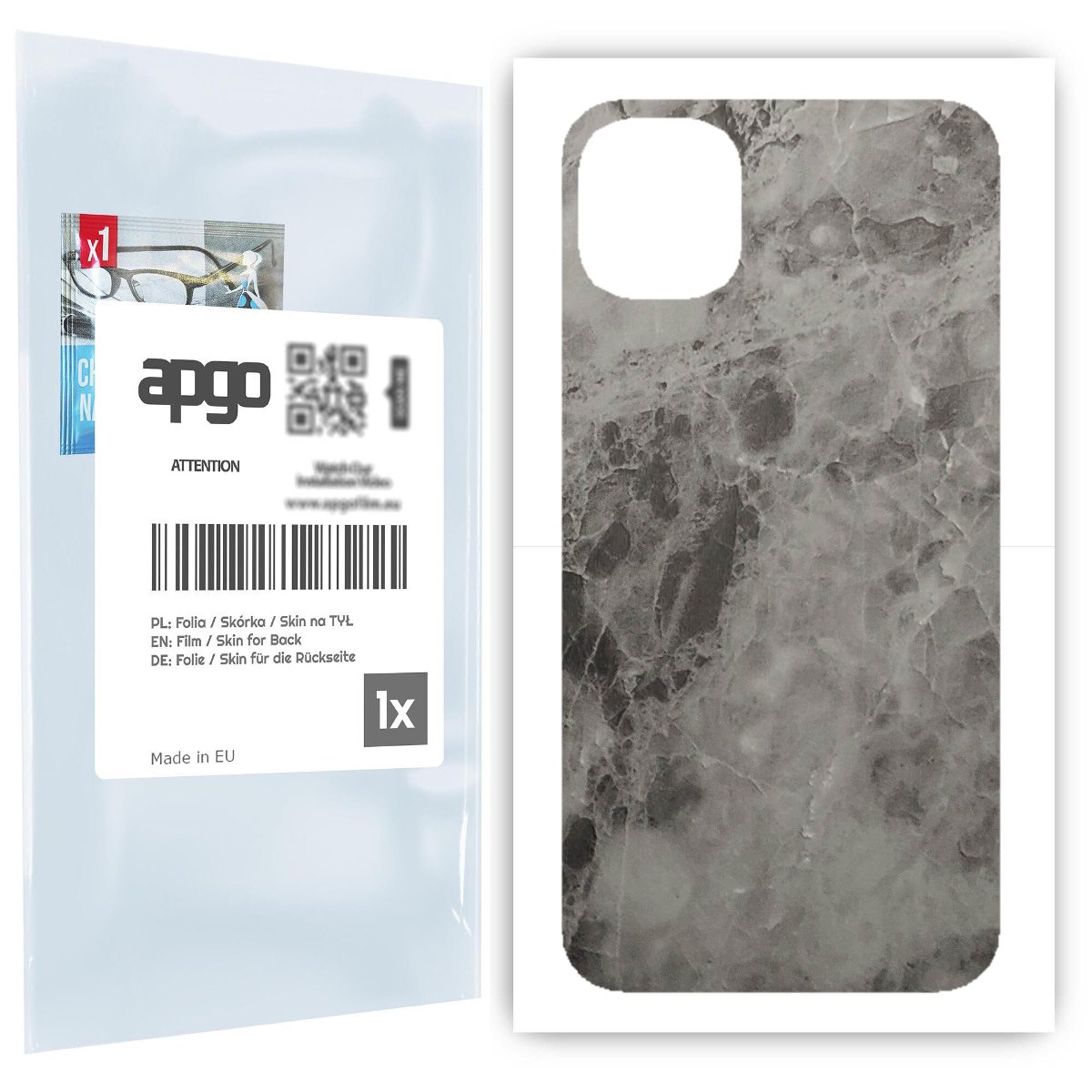 Folia naklejka skórka strukturalna na TYŁ do Apple iPhone 11 -  Marmur Czarny - apgo SKINS