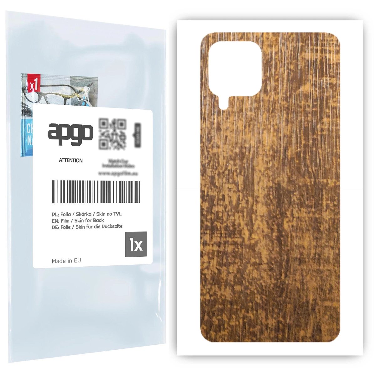 Folia naklejka skórka strukturalna na TYŁ do Samsung Galaxy A22 -  Drewno Dąb Stary - apgo SKINS