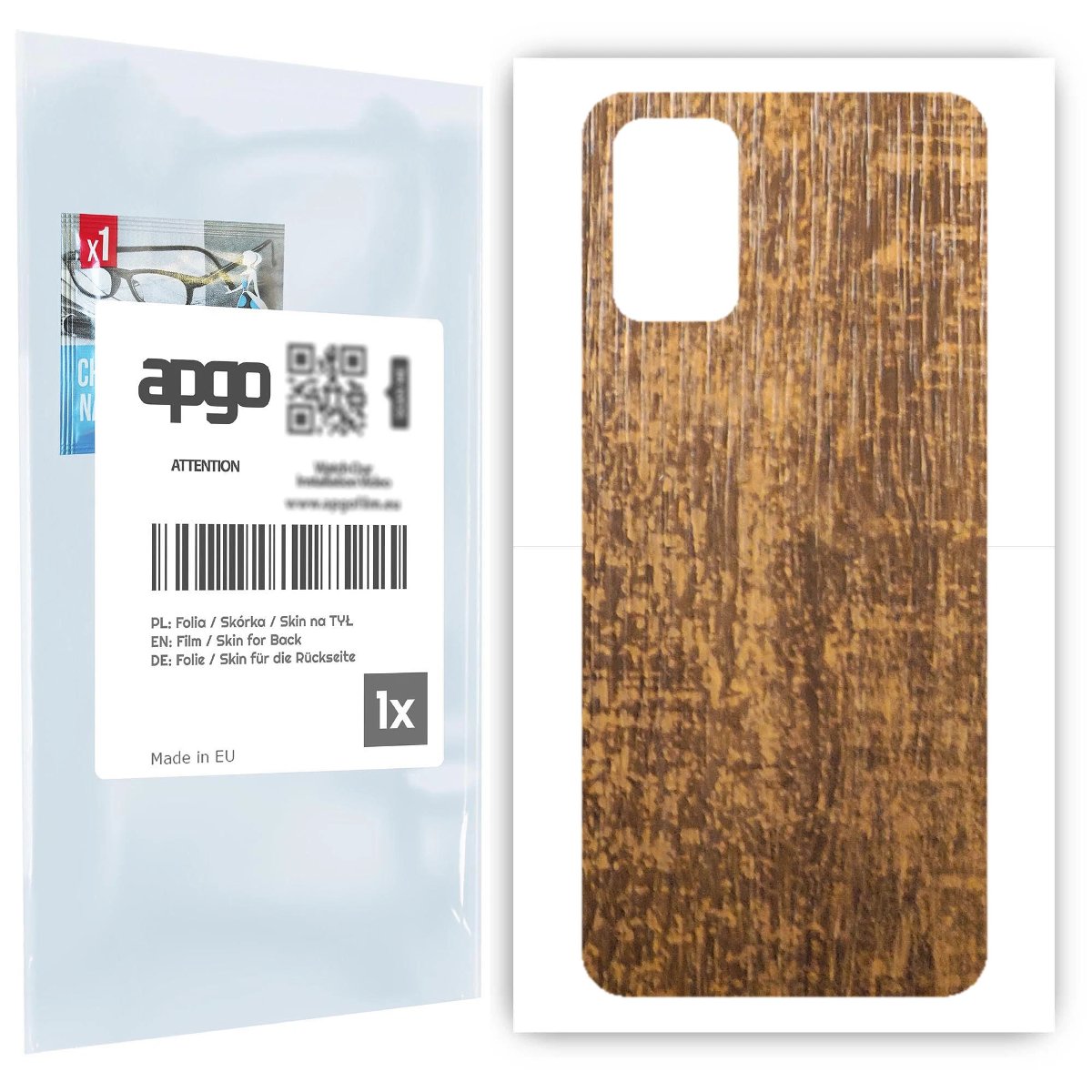 Folia naklejka skórka strukturalna na TYŁ do Samsung Galaxy A03S -  Drewno Dąb Stary - apgo SKINS