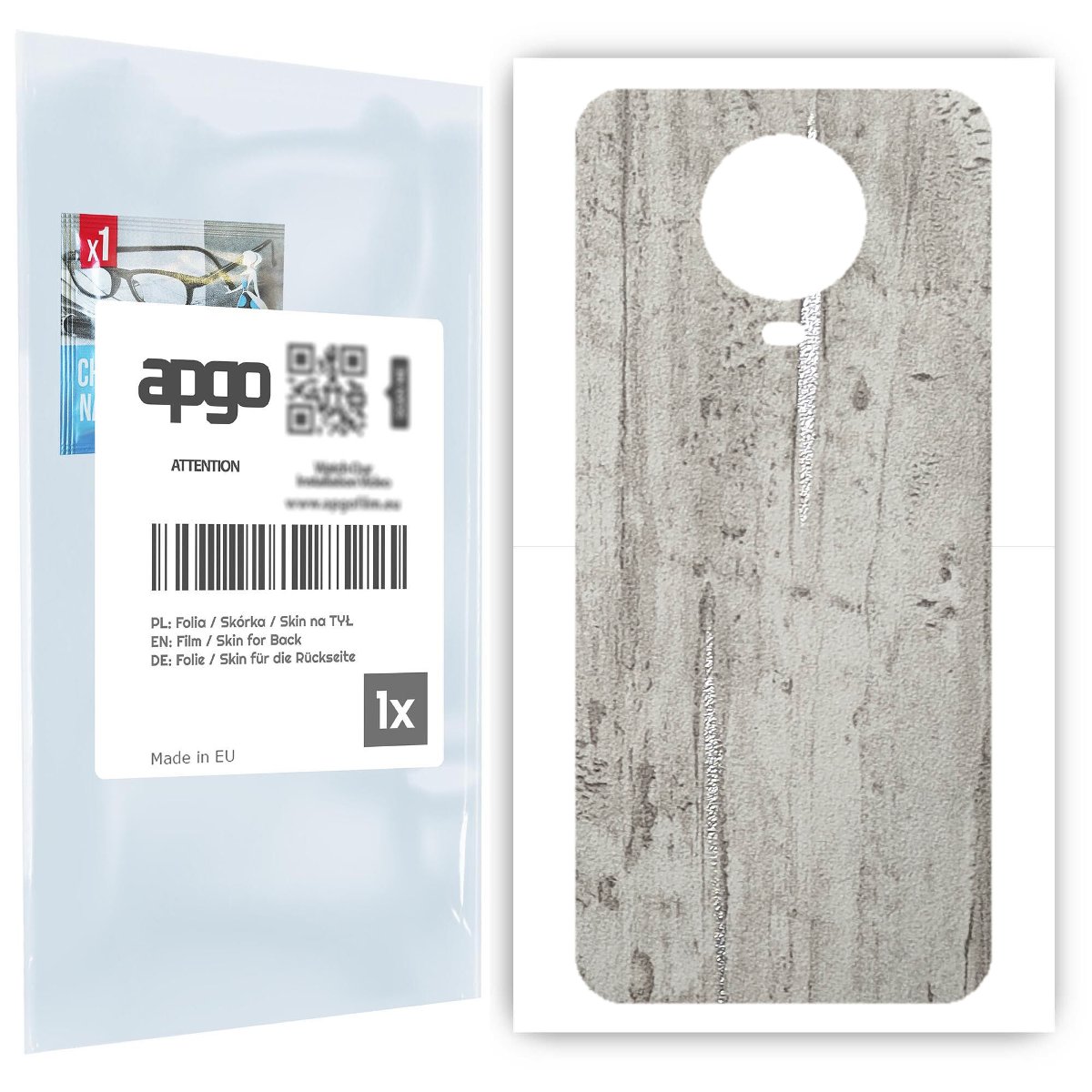 Folia naklejka skórka strukturalna na TYŁ do Nokia G20 -  Beton Srebrne Paski - apgo SKINS