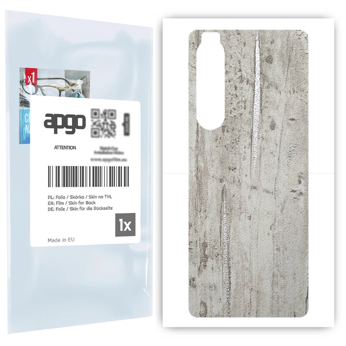 Folia naklejka skórka strukturalna na TYŁ do Sony Xperia 1 III -  Beton Srebrne Paski - apgo SKINS
