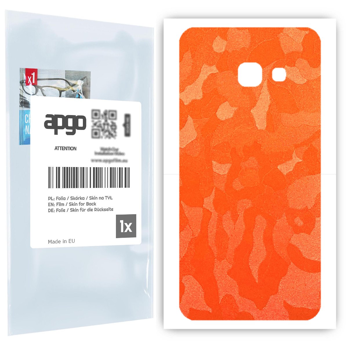 Folia naklejka skórka strukturalna na TYŁ do Samsung Galaxy A3 (2017) -  Moro | Camo Pomarańczowy - apgo SKINS
