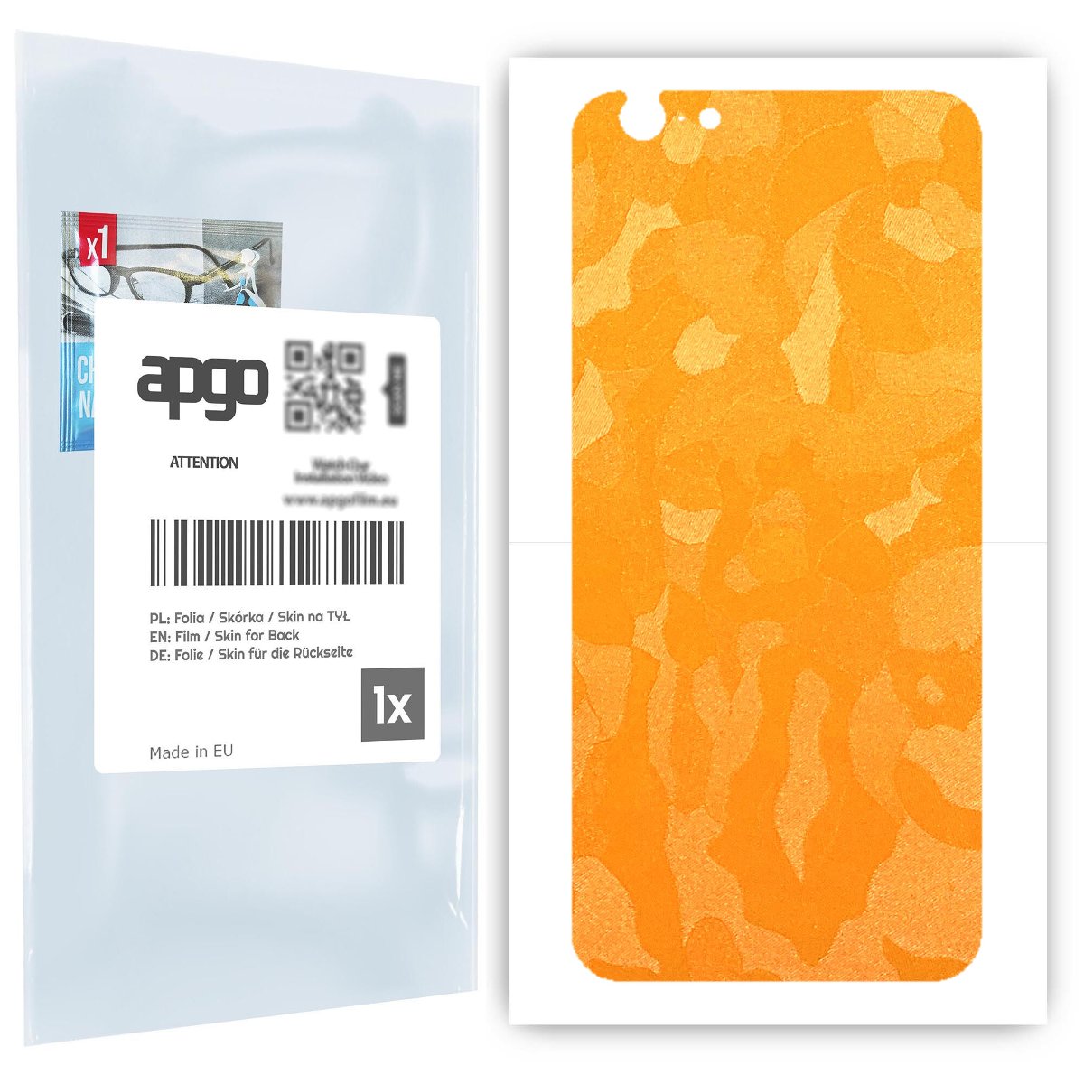 Folia naklejka skórka strukturalna na TYŁ do Apple iPhone 6 -  Moro | Camo Żółty - apgo SKINS