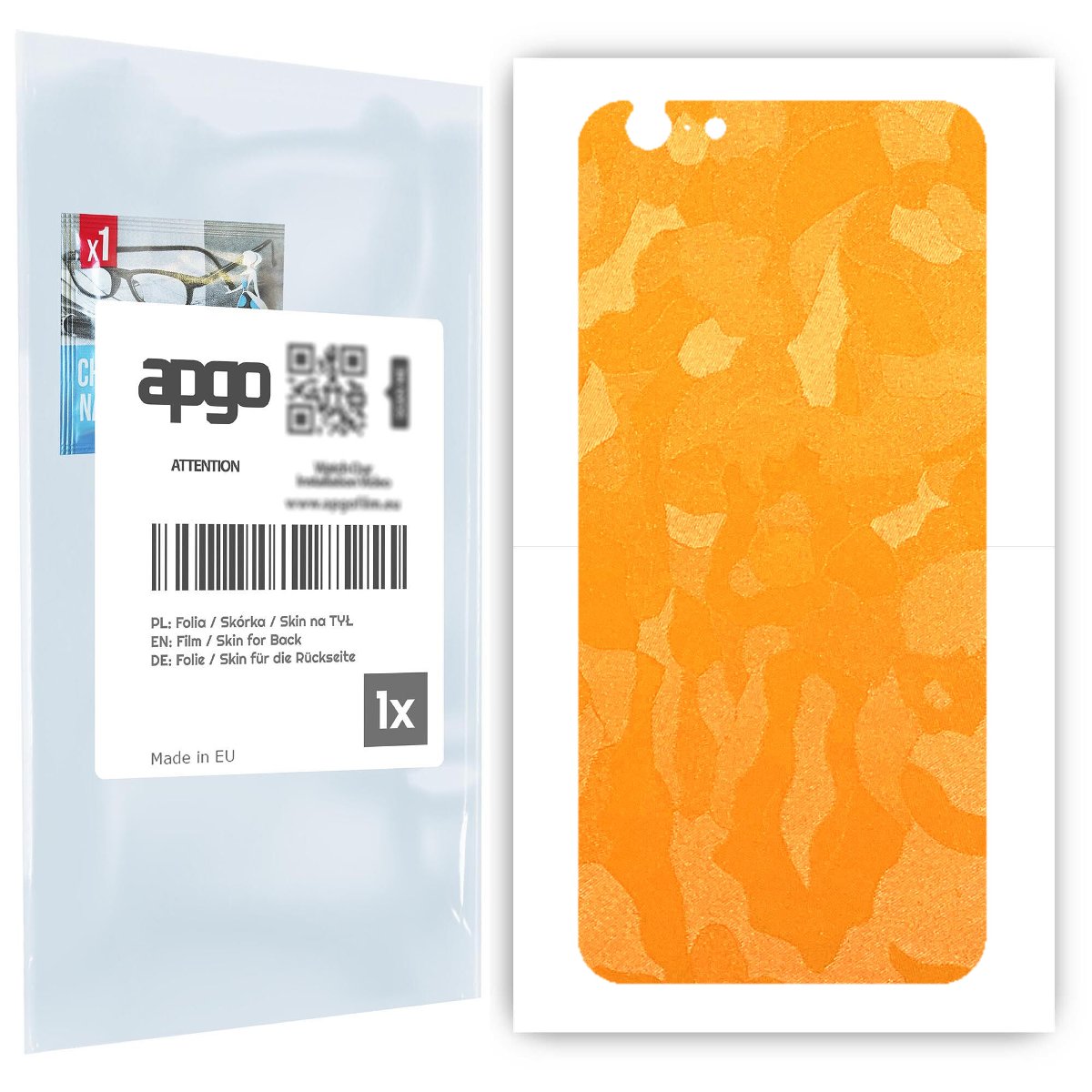 Folia naklejka skórka strukturalna na TYŁ do Apple iPhone 6s -  Moro | Camo Żółty - apgo SKINS