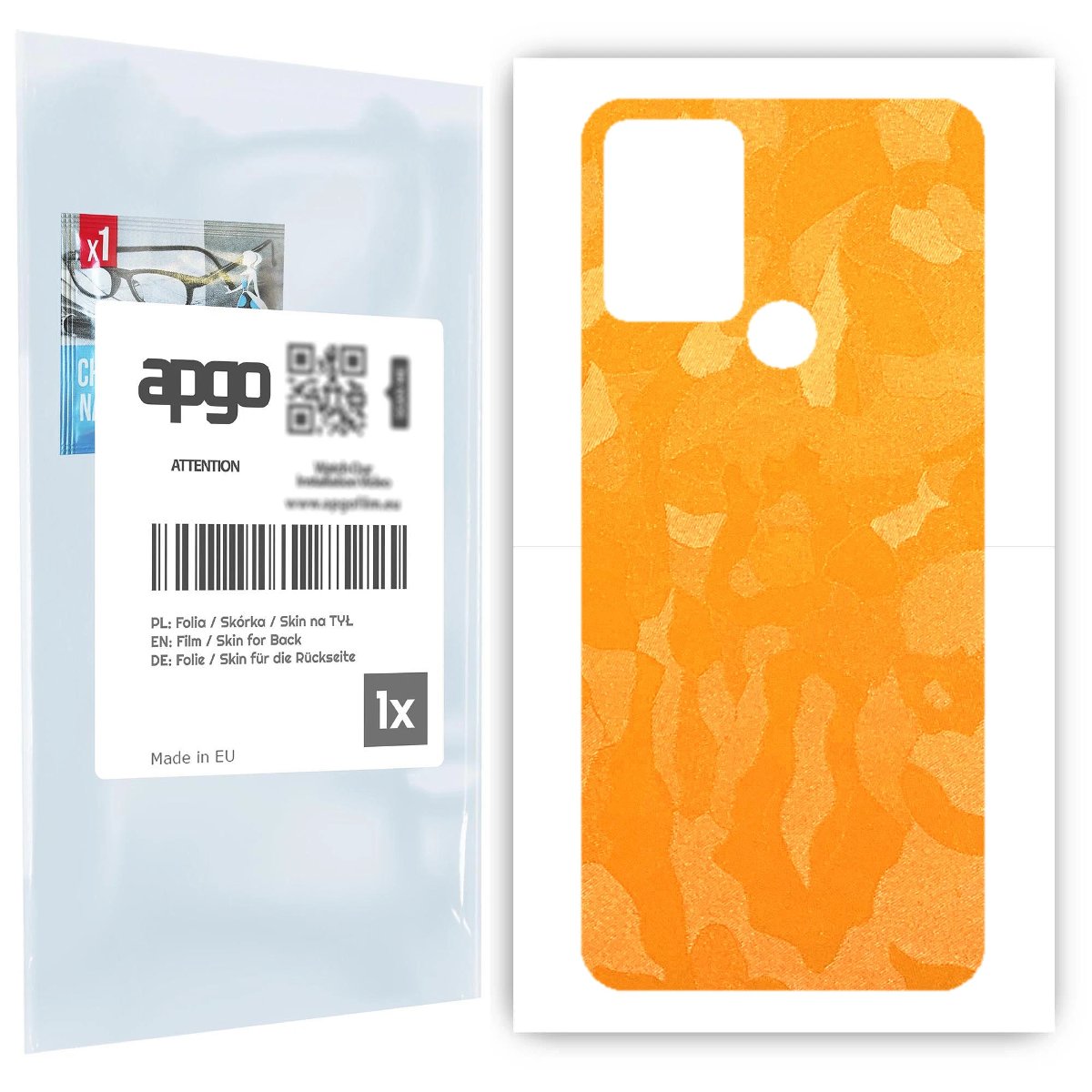 Folia naklejka skórka strukturalna na TYŁ do HTC Desire 20+ -  Moro | Camo Żółty - apgo SKINS