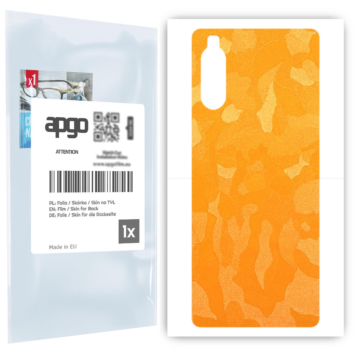 Folia naklejka skórka strukturalna na TYŁ do Sony Xperia 10 III -  Moro | Camo Żółty - apgo SKINS