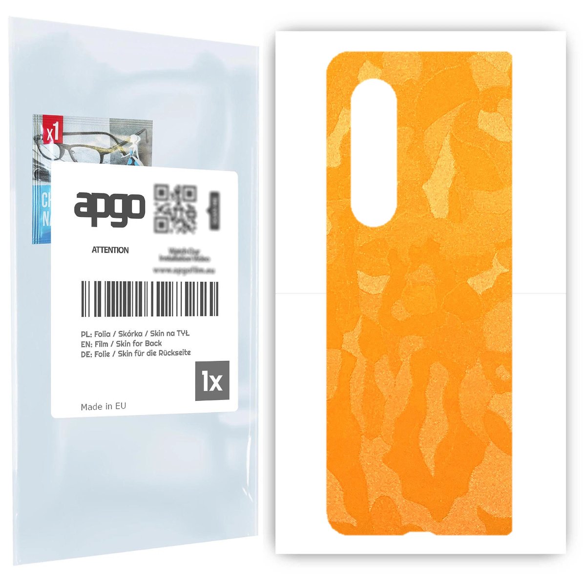 Folia naklejka skórka strukturalna na TYŁ do Samsung Galaxy Z Fold 3 -  Moro | Camo Żółty - apgo SKINS