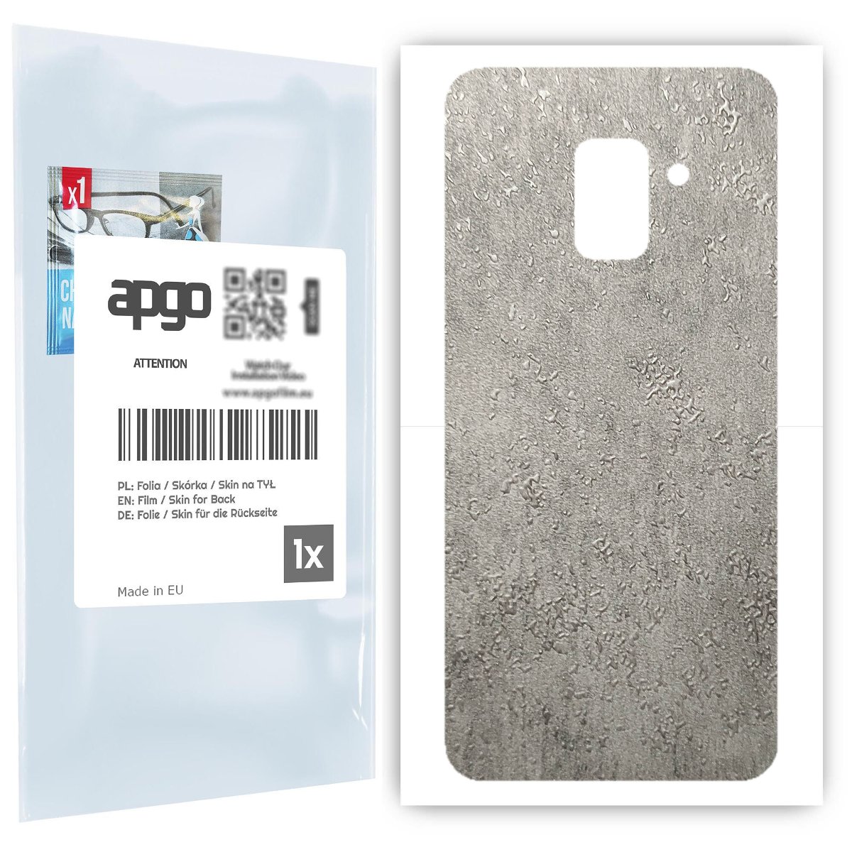 Folia naklejka skórka strukturalna na TYŁ do Samsung Galaxy A8 (2018) -  Beton - apgo SKINS