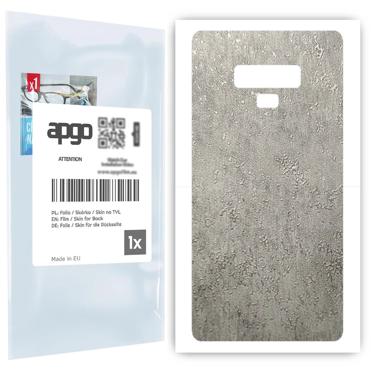 Folia naklejka skórka strukturalna na TYŁ do Samsung Galaxy Note 9 -  Beton - apgo SKINS