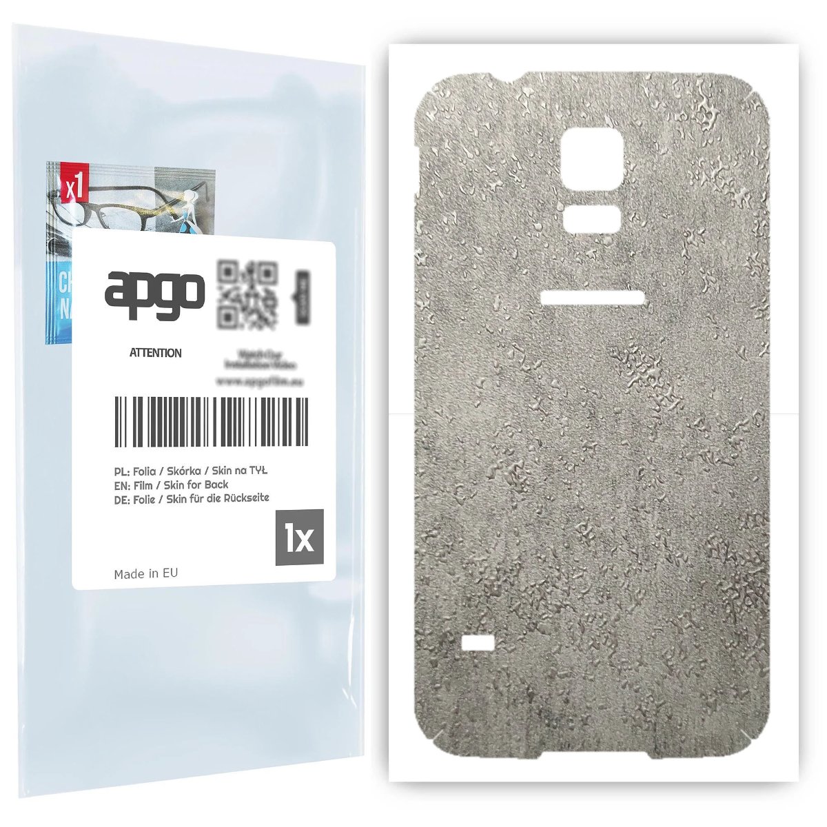 Folia naklejka skórka strukturalna na TYŁ do Samsung Galaxy S5 SM-G900F -  Beton - apgo SKINS