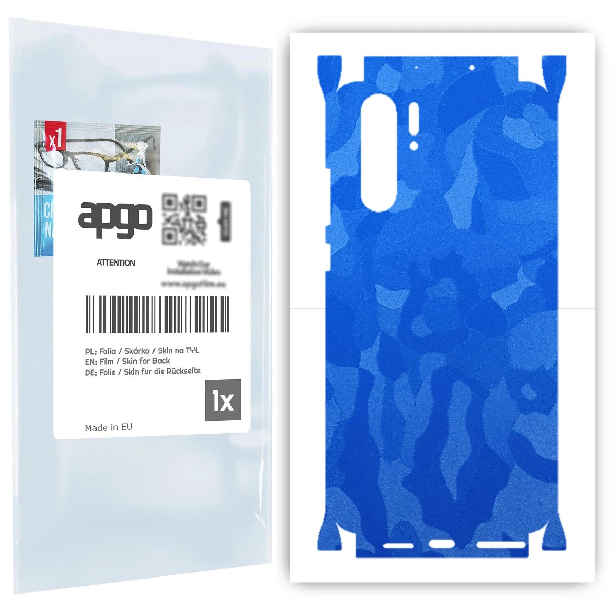 Folia naklejka skórka strukturalna na TYŁ+BOKI do Huawei P30 Pro New Edition -  Moro | Camo Niebieski - apgo SKINS