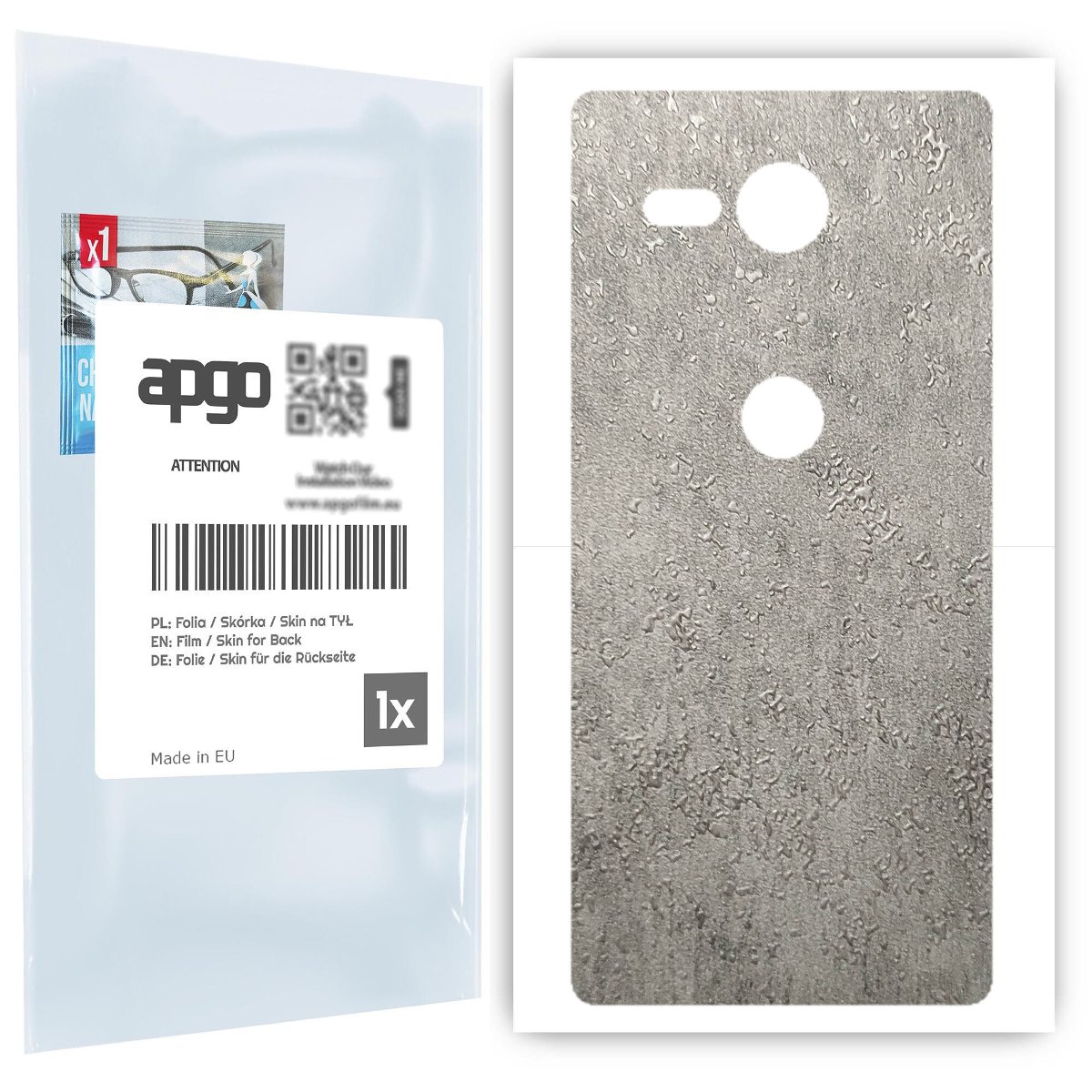 Folia naklejka skórka strukturalna na TYŁ do Sony Xperia XZ2 Compact -  Beton - apgo SKINS