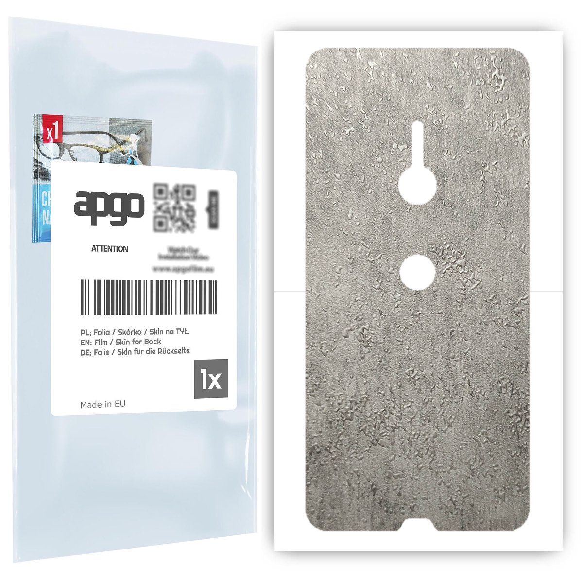 Folia naklejka skórka strukturalna na TYŁ do Sony Xperia XZ3 -  Beton - apgo SKINS