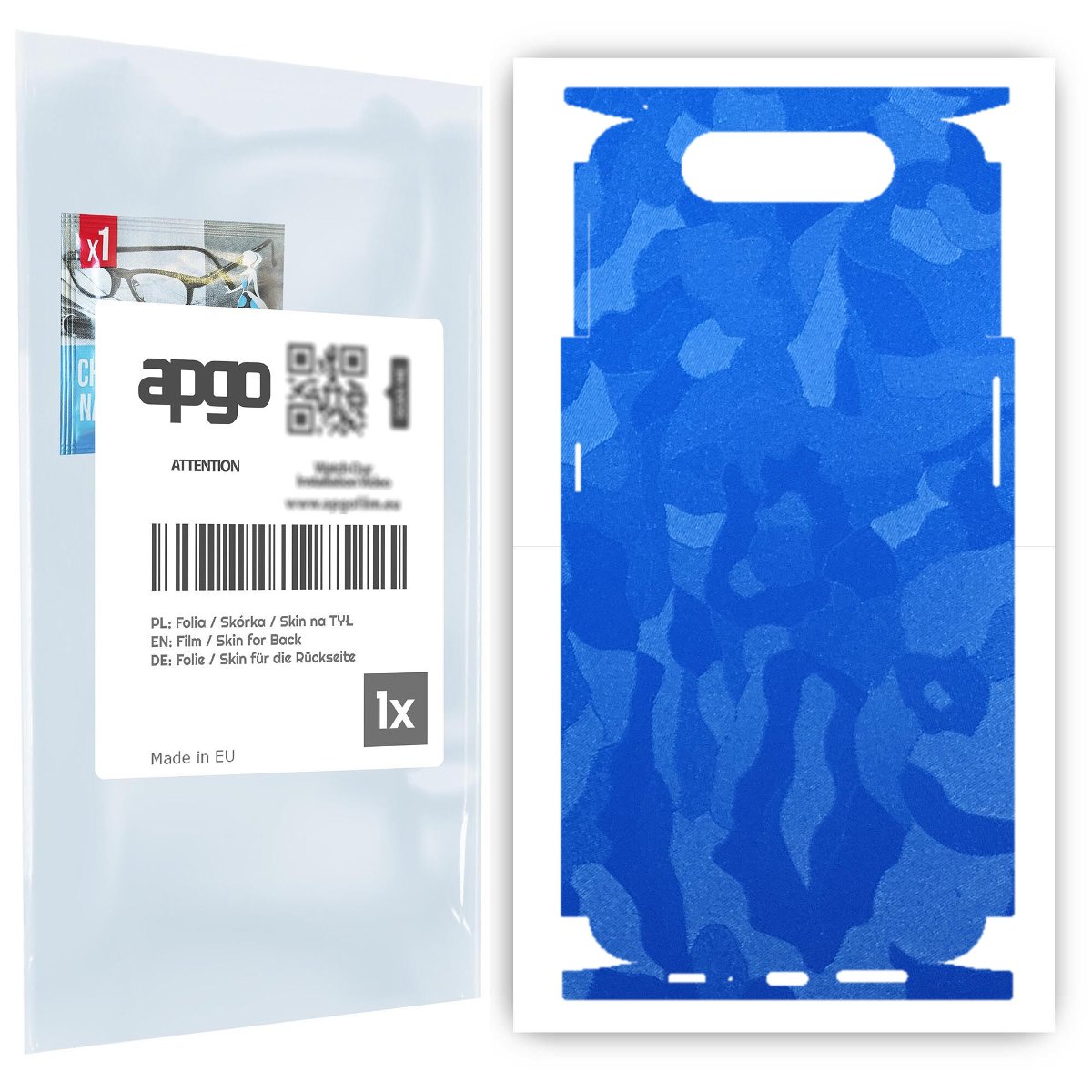 Folia naklejka skórka strukturalna na TYŁ+BOKI do Samsung Galaxy A80 -  Moro | Camo Niebieski - apgo SKINS