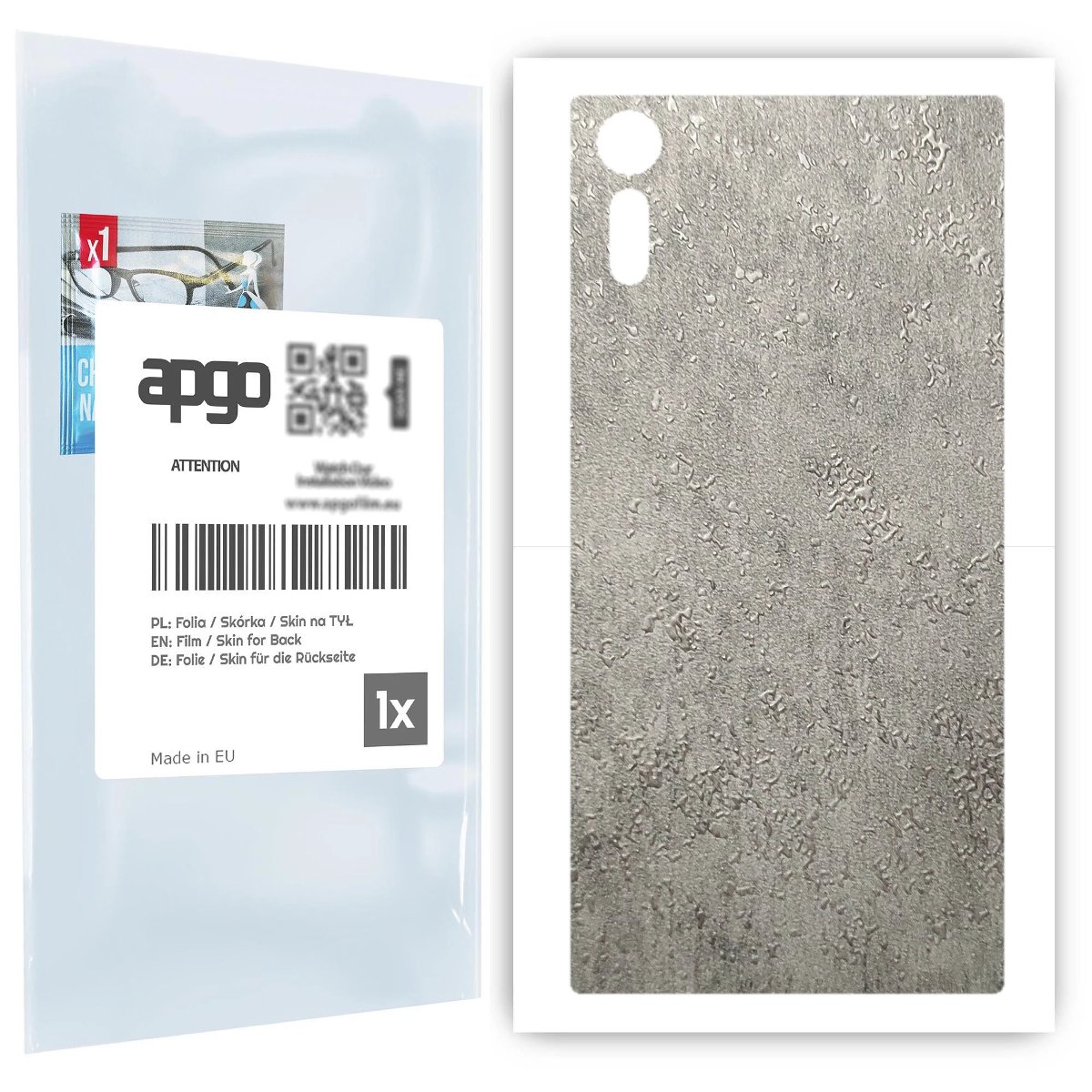 Folia naklejka skórka strukturalna na TYŁ do Sony Xperia XZ -  Beton - apgo SKINS