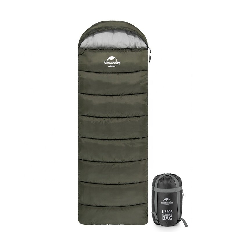NATUREHIKE Śpiwór ENVELOPE STYLE WITH HOOD U150 army green