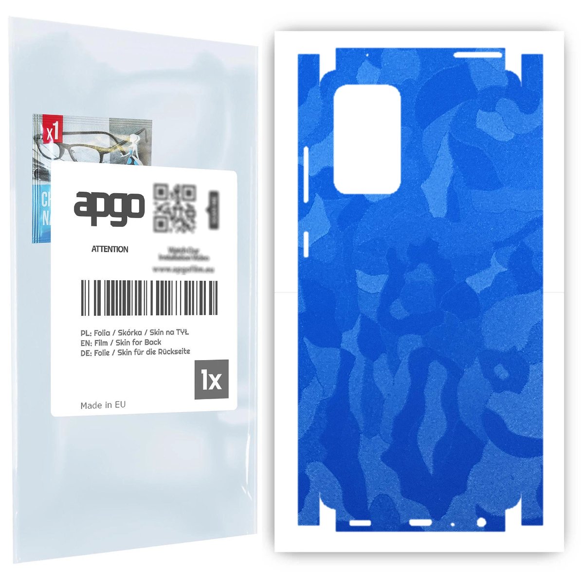 Folia naklejka skórka strukturalna na TYŁ+BOKI do Samsung Galaxy A72 -  Moro | Camo Niebieski - apgo SKINS