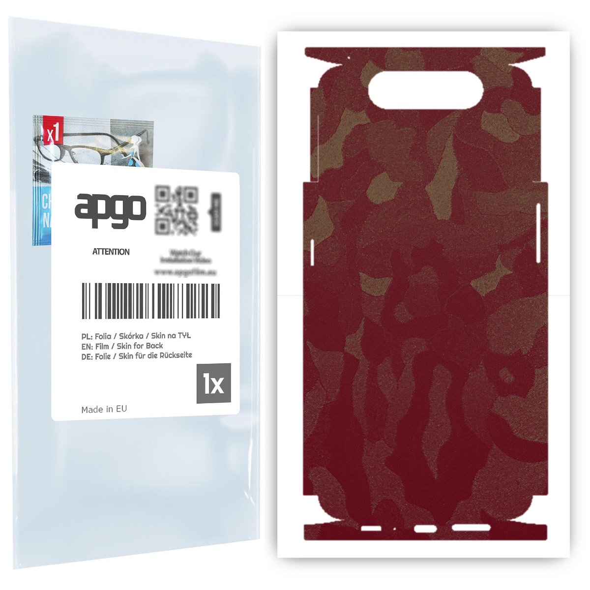 Folia naklejka skórka strukturalna na TYŁ+BOKI do Samsung Galaxy A80 -  Moro | Camo Bordowy - apgo SKINS