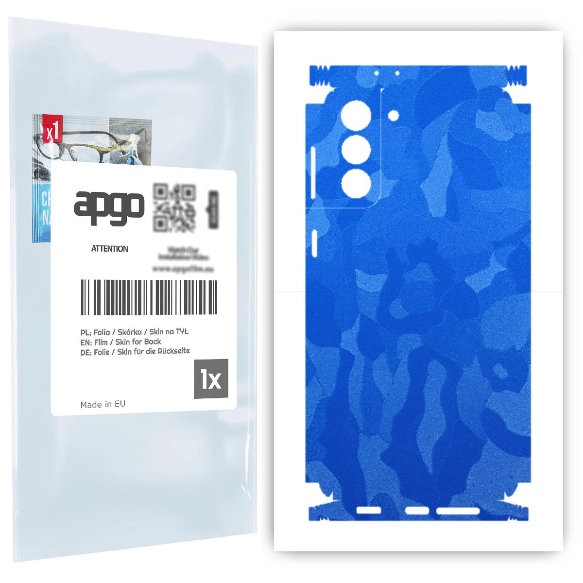 Folia naklejka skórka strukturalna na TYŁ+BOKI do Samsung Galaxy S21+ 5G -  Moro | Camo Niebieski - apgo SKINS