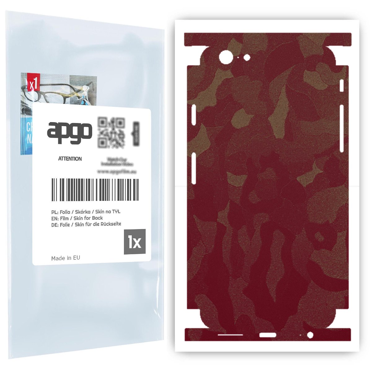 Folia naklejka skórka strukturalna na TYŁ+BOKI do Apple iPhone 6 -  Moro | Camo Bordowy - apgo SKINS