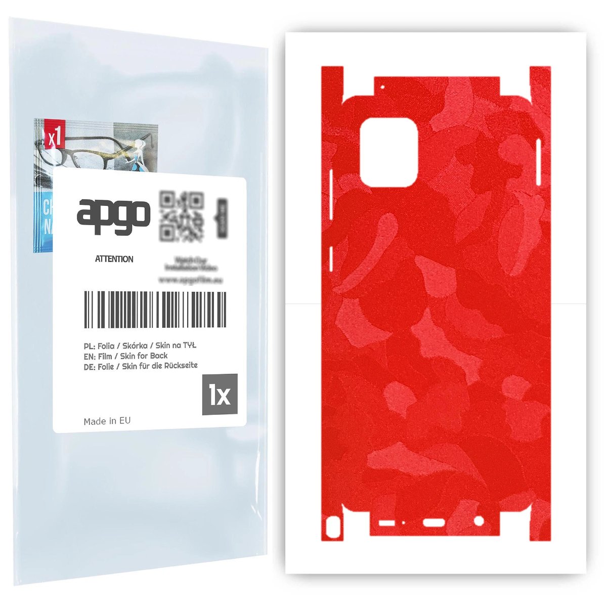 Folia naklejka skórka strukturalna na TYŁ+BOKI do Samsung Galaxy Note 10 Lite -  Moro | Camo Czerwony - apgo SKINS