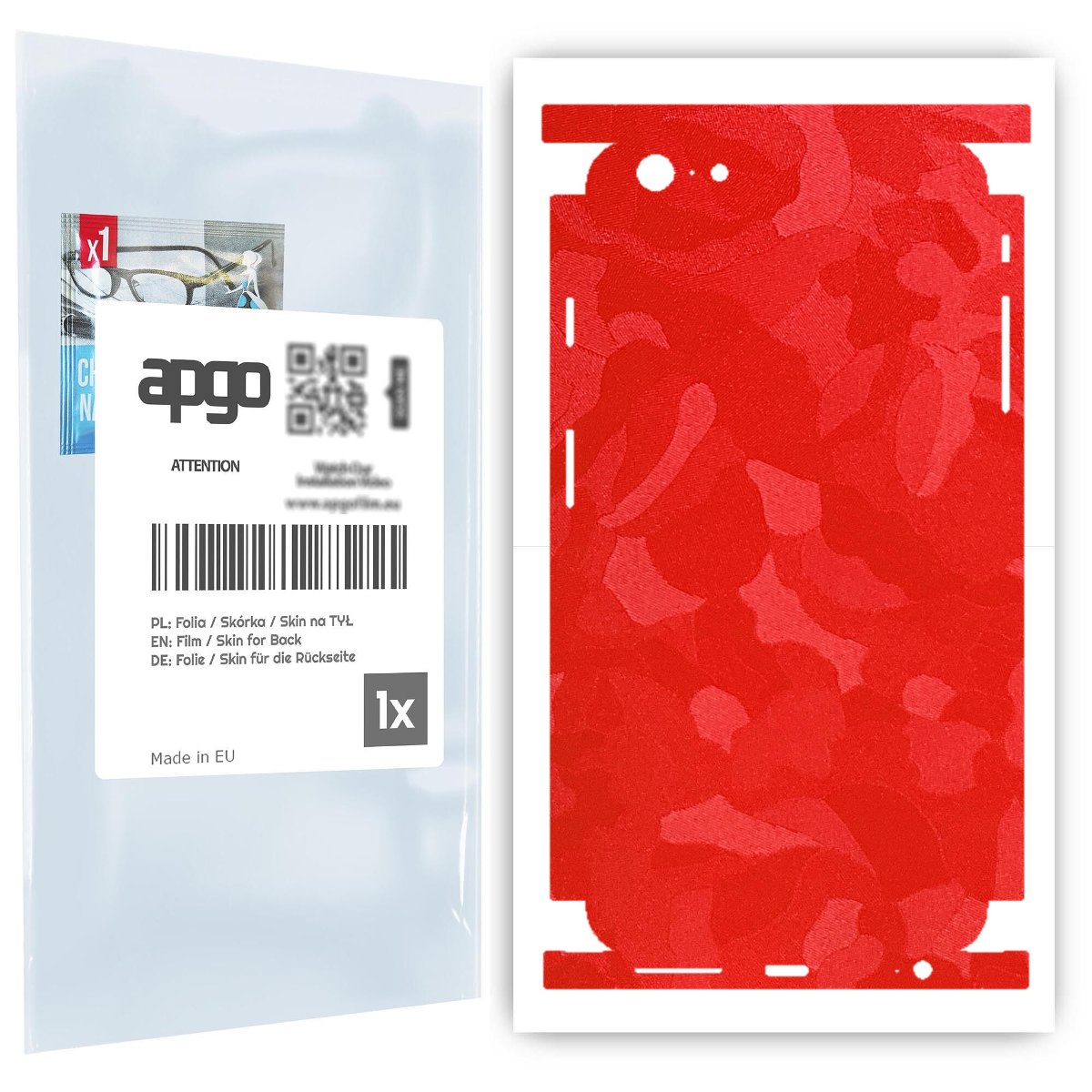 Folia naklejka skórka strukturalna na TYŁ+BOKI do Apple iPhone 6s Plus -  Moro | Camo Czerwony - apgo SKINS